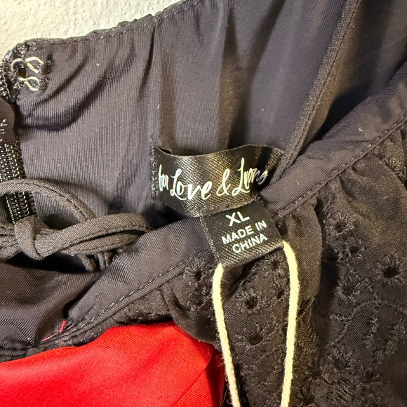 NWT For Love and Lemons Yara Floral Black and Red Dress size XL - Picture 5 of 5